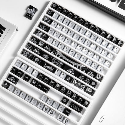 Apollo Sun God Theme theme design, custom set personalized keycap series，PBT material, Original factory height, compatible with 61/64/68/75/84/87/104 mechanical keyboard keycap set