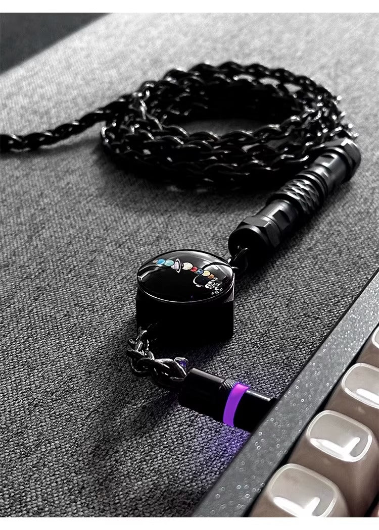 Astronaut theme 1.7m single crystal copper four strand aviation plug customized handmade wire Type-C plug with luminous