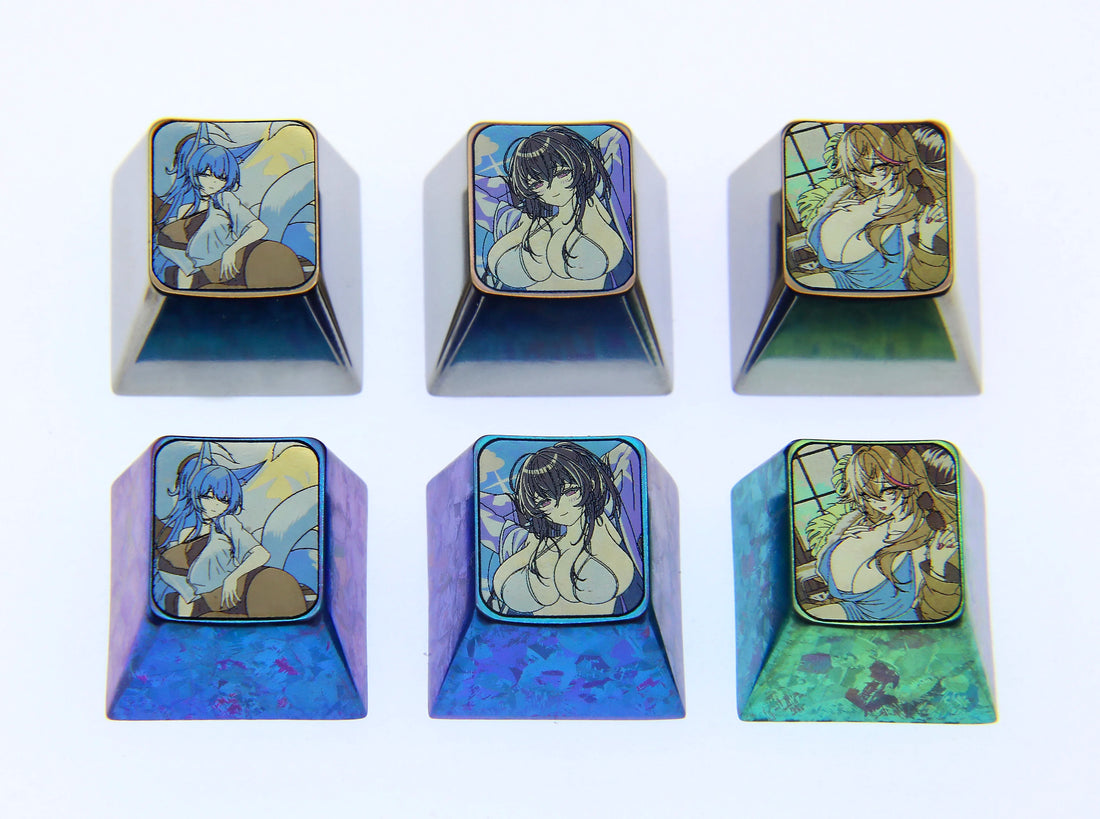 Azur Lane, 1U titanium alloy personalized keycaps, metal material anime game peripheral keycaps
