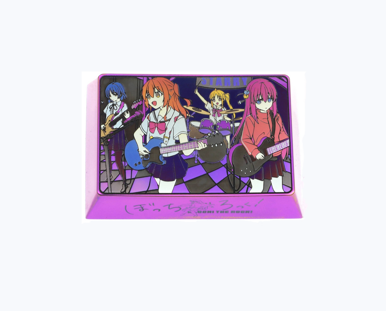 BOCCHI THE ROCK! ， 6U titanium alloy personalized keycaps, customized creative metal keycaps for anime and gaming peripherals