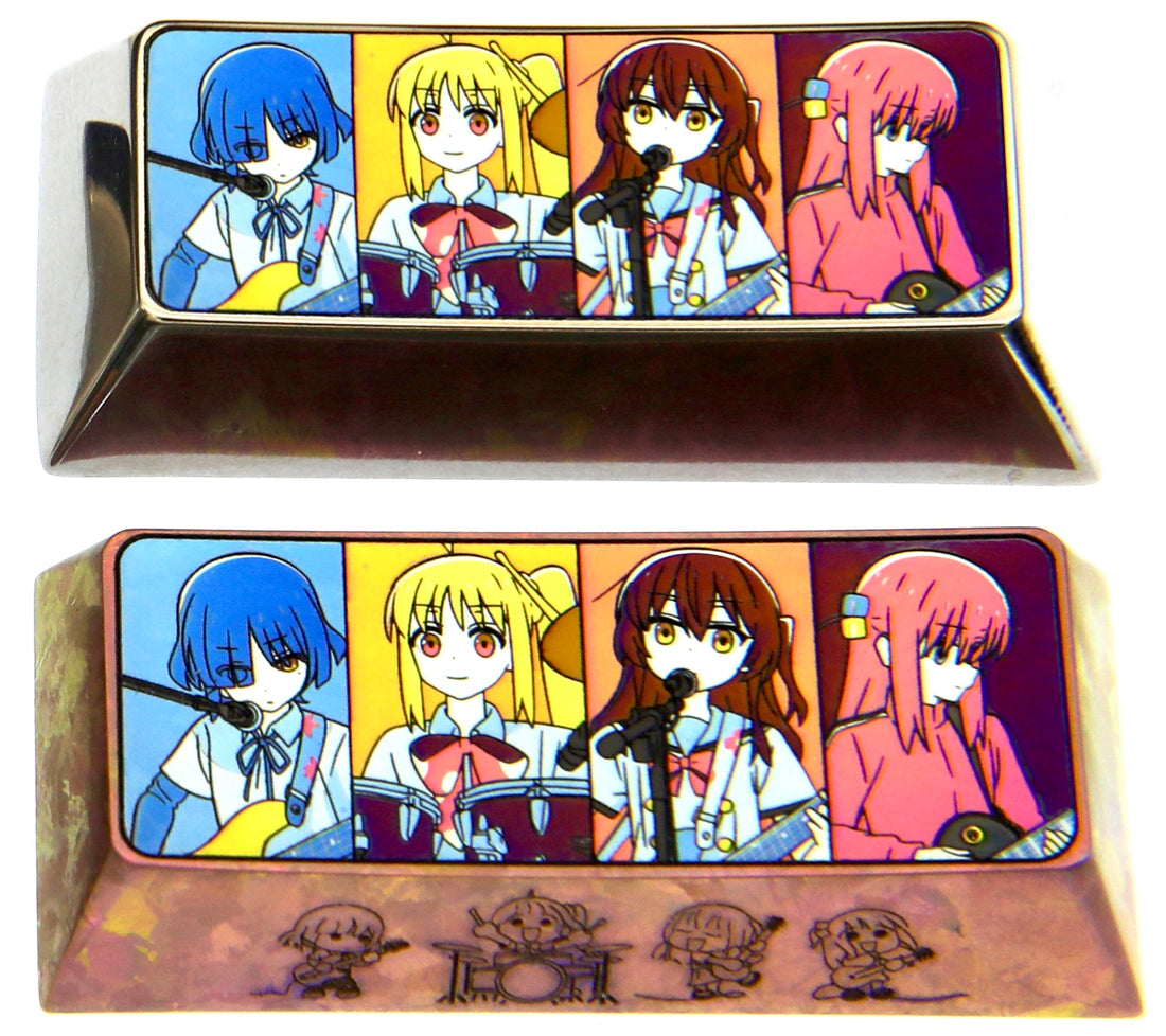 BOCCHI THE ROCK! ， Kessoku banndo, 2.25U titanium alloy personalized keycaps, metal carved keycaps for game anime characters