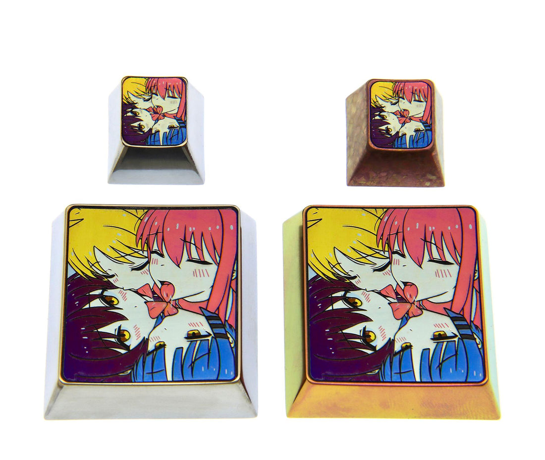 BOCCHI THE ROCK! , Member Collection 4U, 1U Titanium Alloy Personalized Keycaps, Anime Game Character Metal Carving Art Keycaps