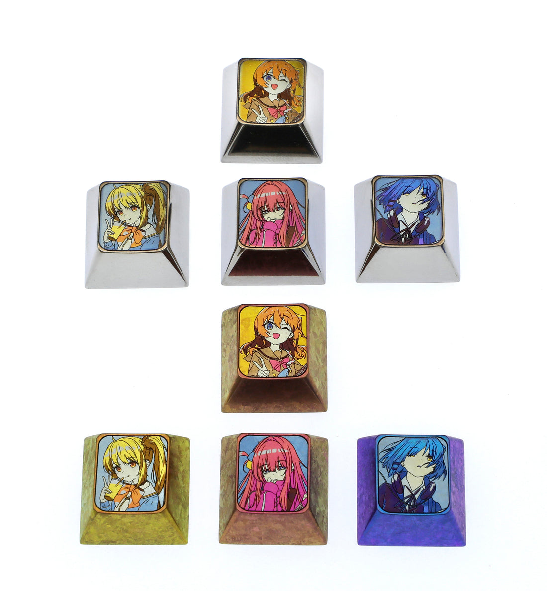 BOCCHI THE ROCK! Titanium alloy directional key combination set, metal decorative keycaps for anime music peripherals
