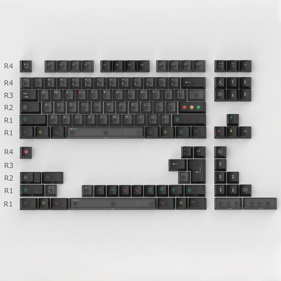Black light fog transparent mechanical keyboard keycap UV printing factory height 122 keys