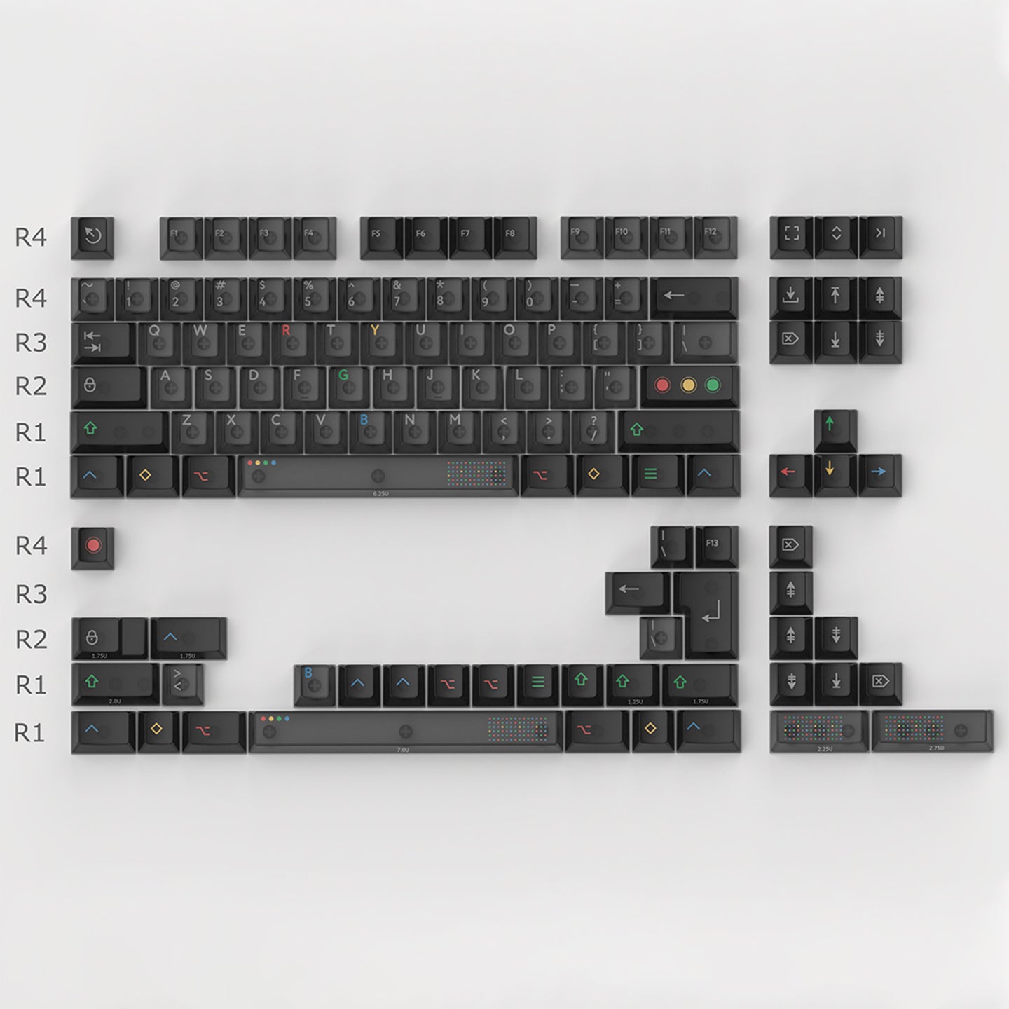 Black light fog transparent mechanical keyboard keycap UV printing factory height 122 keys