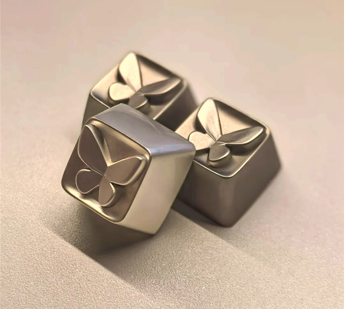 Butterfly shaped keycaps,liquid metal personalized keycaps, mechanical keyboard keys, artistic decorative keycaps