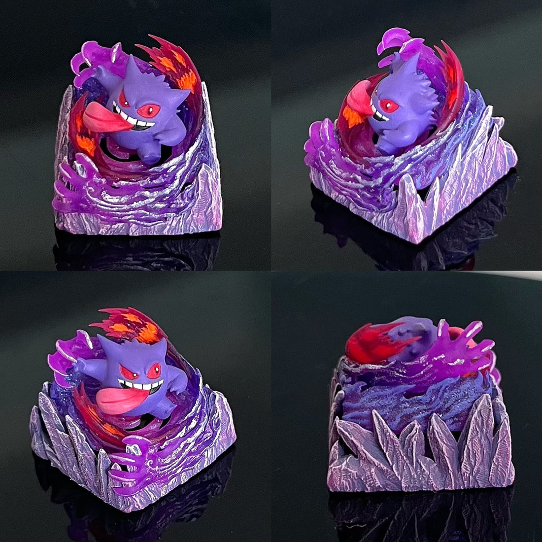 gengar, Three colors, 13 styles, Crystal drops of glue personalized keycaps, game anime art keycaps, decorative keycaps