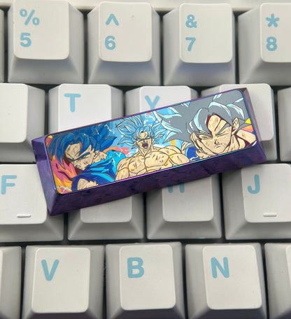 Dragon Ball, Son Goku transforms into a super Saiyan, 2.75U titanium alloy personalized keycap, anime and game culture creative metal carving mechanical keyboard decoration keycap