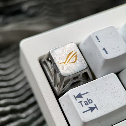 ROG, LOGO, 1U titanium alloy hollow personalized keycaps, mechanical keyboard game keyboard decorative keycaps.