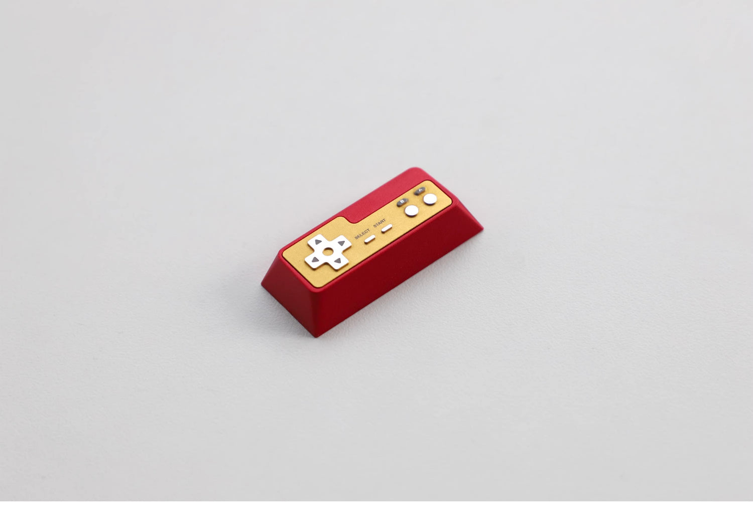 CNC aluminum alloy metal return keycap, red and white FC game console controller, mechanical keyboard cap, anodized metal keycap