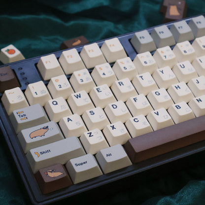 Capybara keycap 140+key complete set PBT original factory five sided heat sublimation customized keyboard personalized keycap set