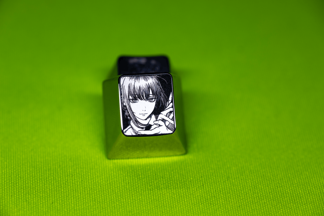 Chainsaw Man, Makima1U titanium alloy personalized keycaps, anime and game themed metal carved decorative keycaps