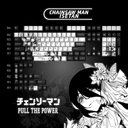 Chainsaw Man theme, Reze, PBT material five sided sublimation, anime game series personalized set, decorative keycaps