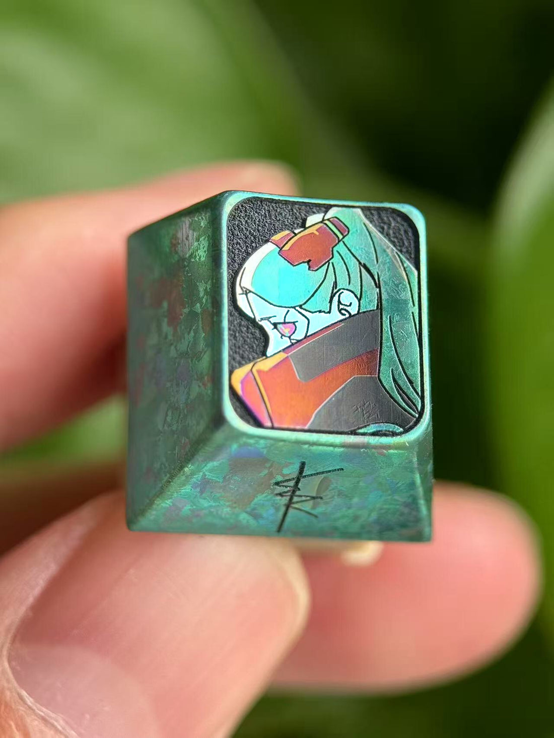 Cyberpunk: Edgerunners, Rebecca 1U titanium alloy personalized keycaps, metal keycaps around anime and game characters