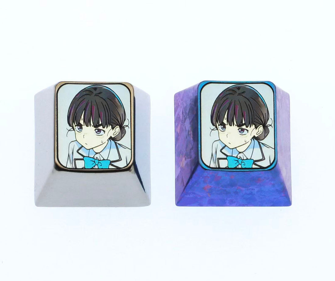 Makeine: Too Many Losing Heroines, Basori Tiara, 1U Titanium Alloy Personalized Keycaps, Anime, Game, Novel Metal Carving Decorative Keycaps
