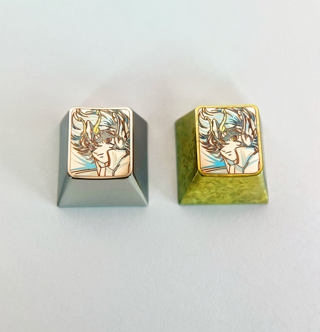 Saint Seiya, 1U titanium alloy personalized keycap, metal keycap keyboard decoration keycap