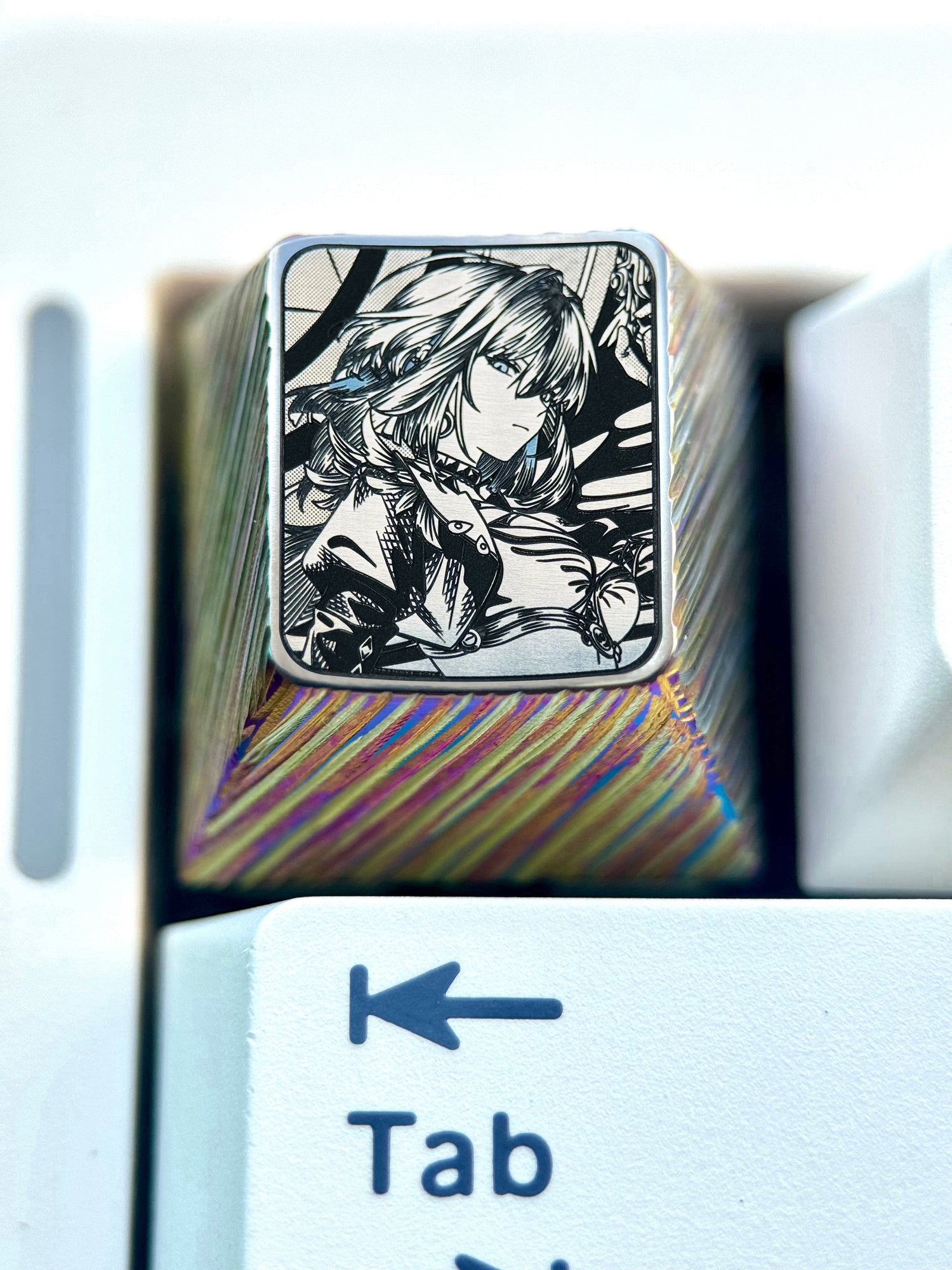 Wuthering Waves, GALBRENR, 1U precision carved titanium alloy personalized keycaps, anime and game creative metal carving custom decorative keycaps