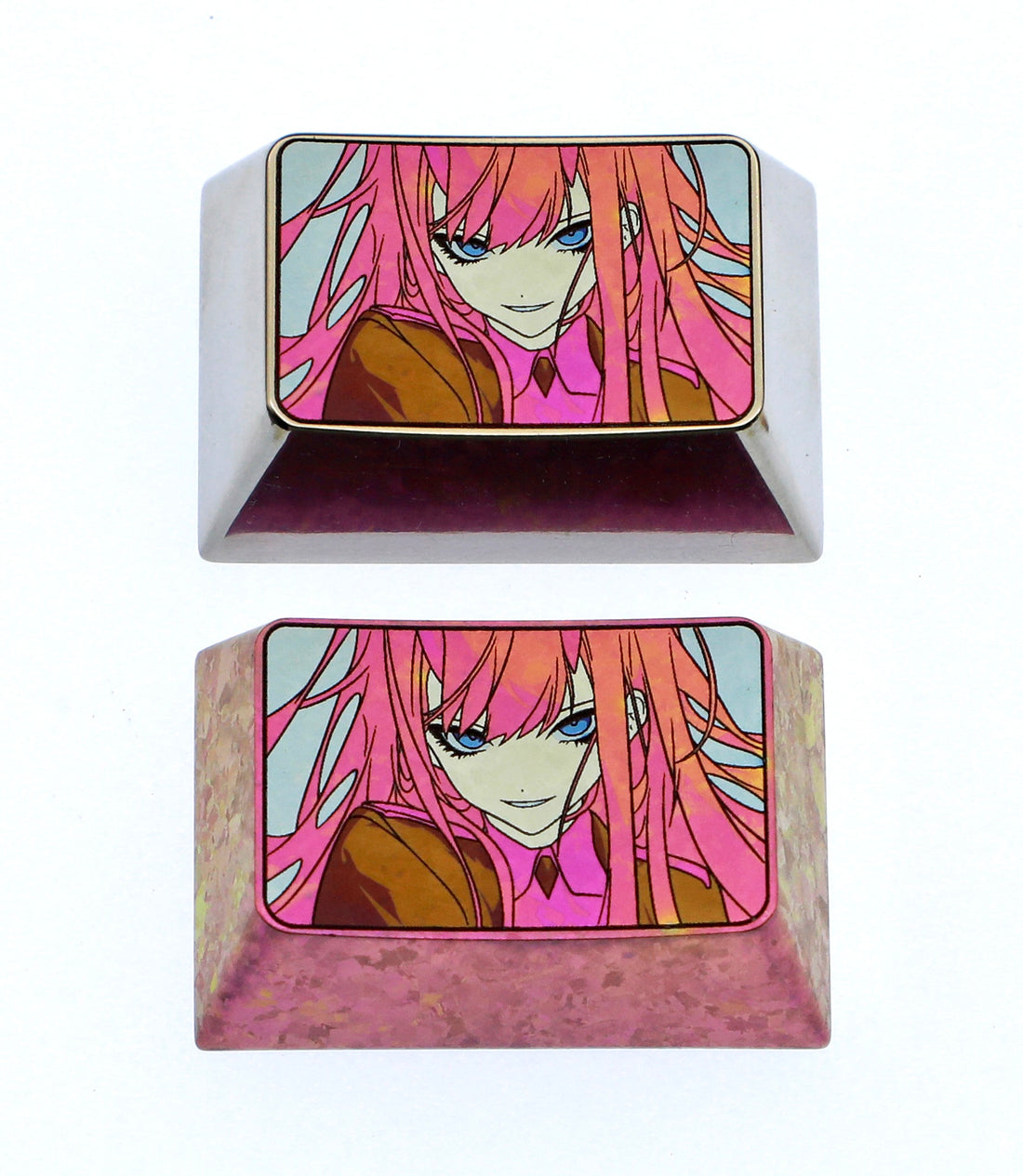 DARLING in the FRANXX 02, 1.5U titanium alloy personalized keycaps, metal decorative carved keycaps for anime and game characters.