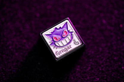 Pok é mon series, Gengar metal enamel material 1U personalized keycaps, anime and game creative decorative keycaps.