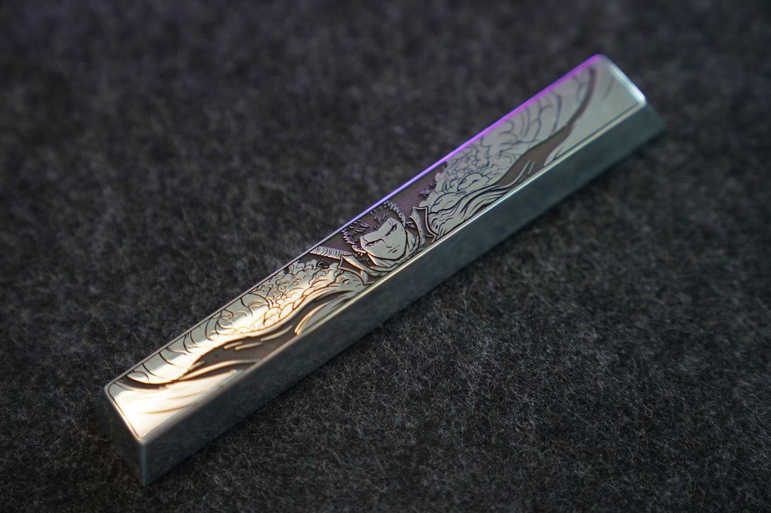 Berserk, Guts, 6.25U/7U spacebar metal personalized keycaps, anime, gaming, cultural and creative mechanical keyboard decorative keycaps