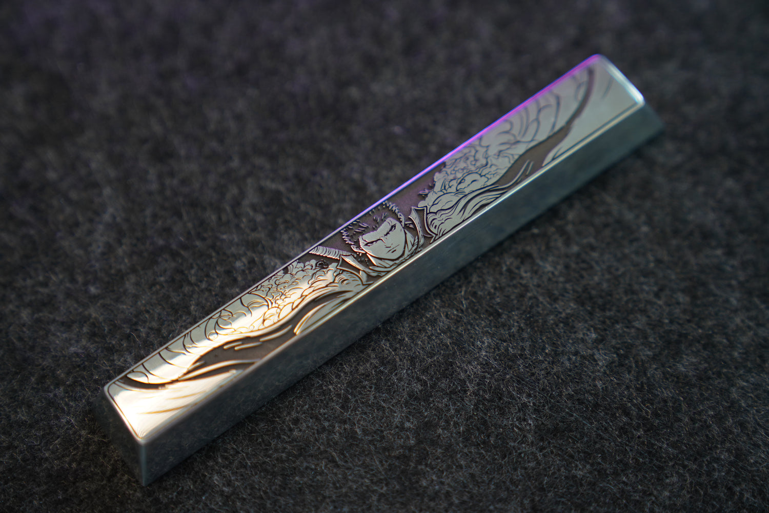 Berserk, Guts, 6.25U/7U spacebar metal personalized keycaps, anime, gaming, cultural and creative mechanical keyboard decorative keycaps