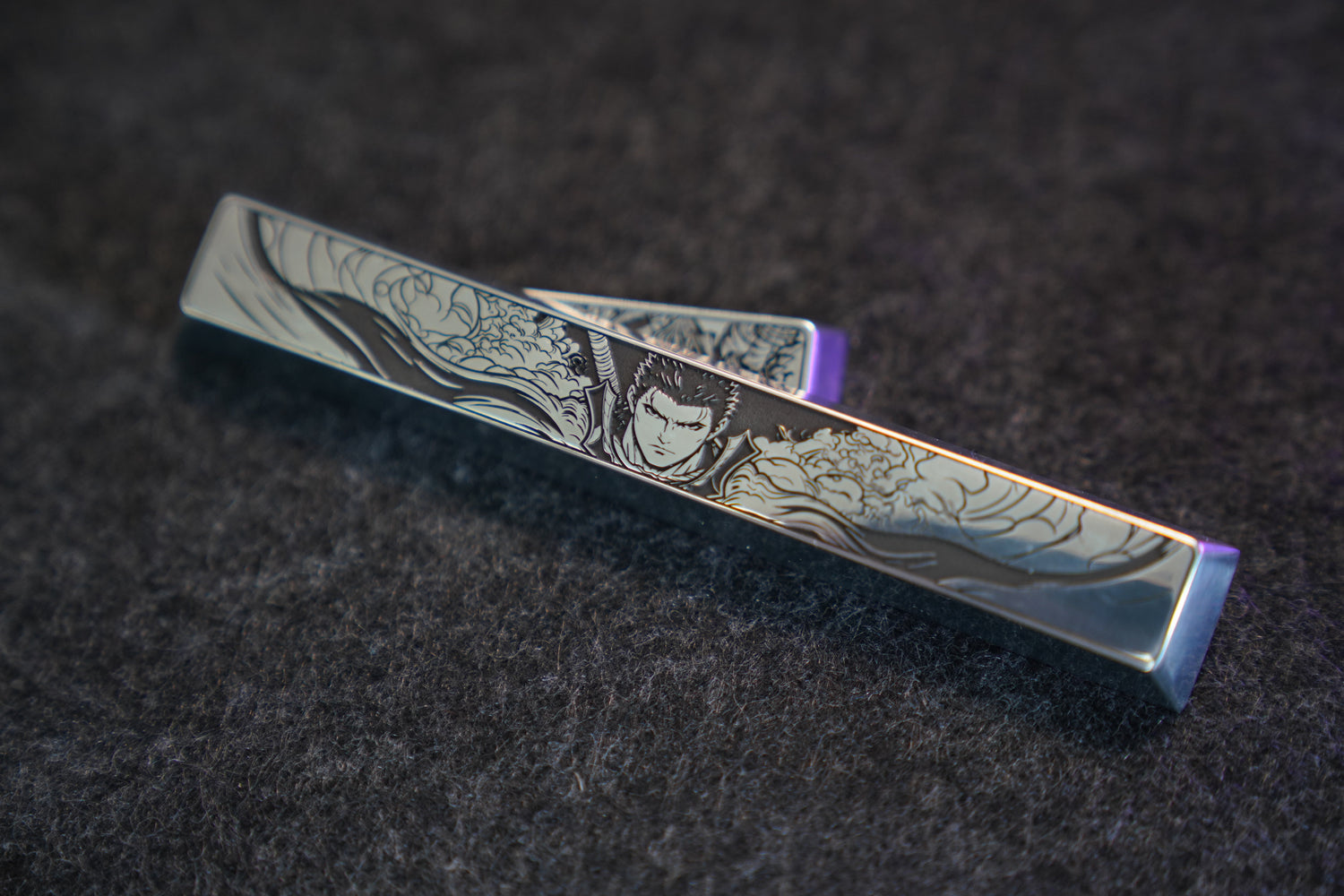 Berserk, Guts, 6.25U/7U spacebar metal personalized keycaps, anime, gaming, cultural and creative mechanical keyboard decorative keycaps