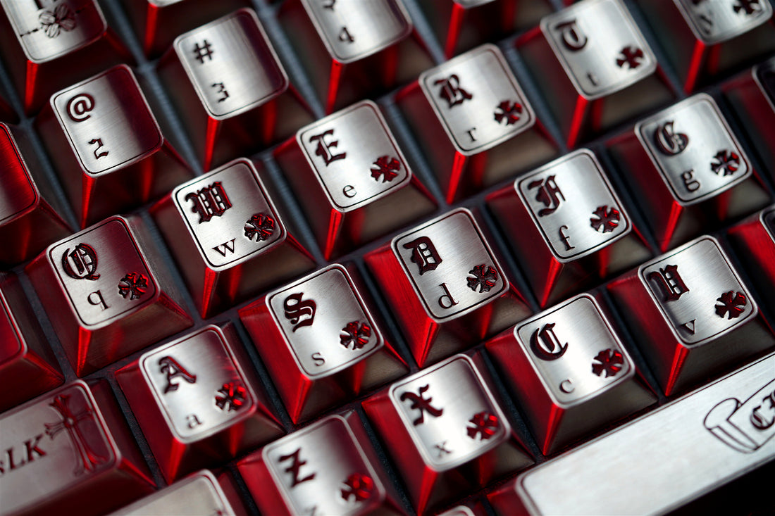 Chrome Hearts theme, metal personalized keycap set, trendy and fashionable keycap set.