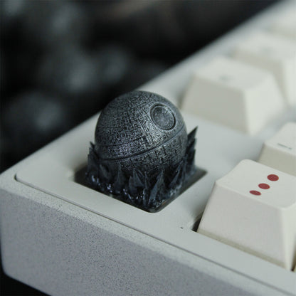 Death Star，DS-1 platform， Resin coated personalized keycaps, keycaps for anime, gaming, and movie peripherals