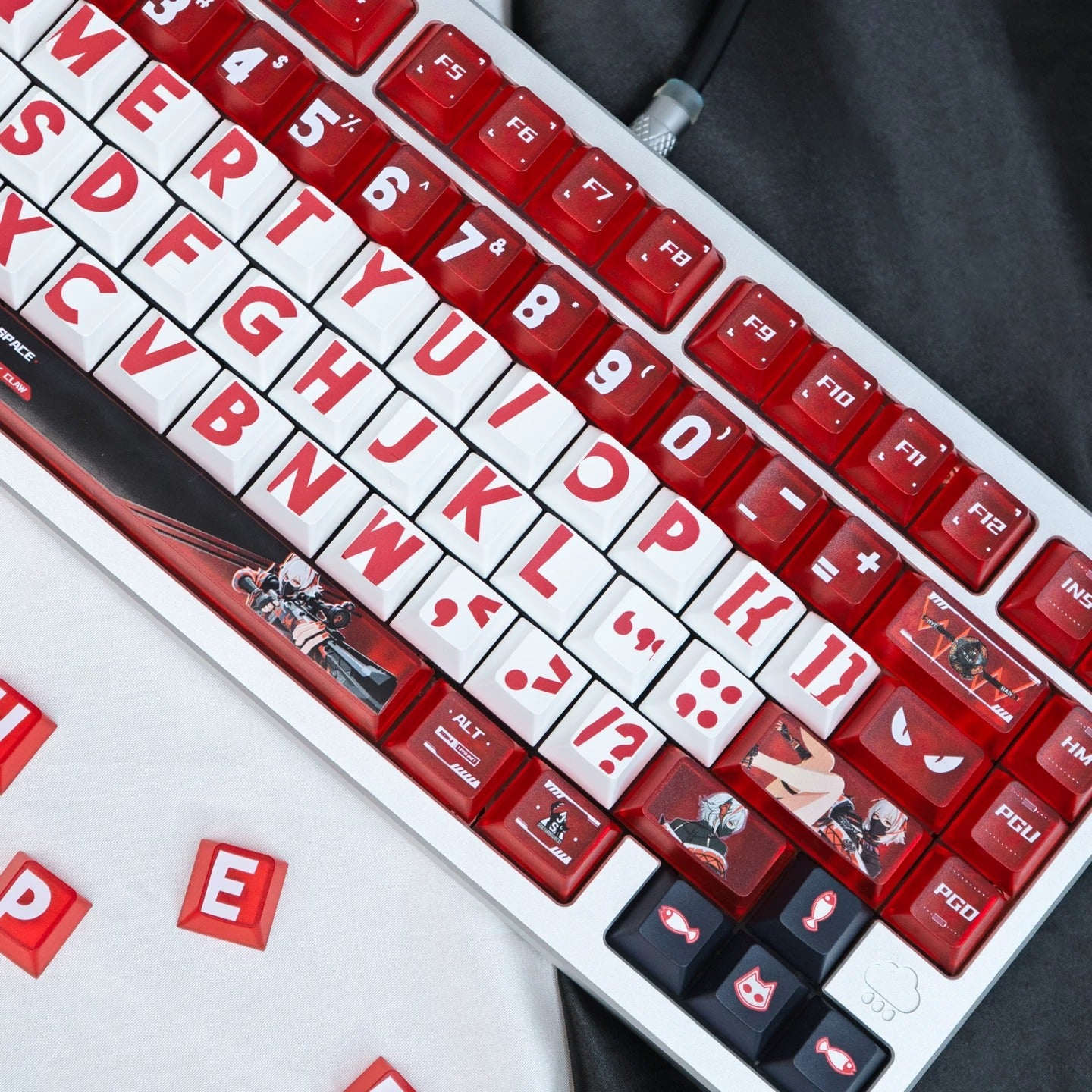 Delta Force themed design kit keycaps, custom set personalized keycap series，PBT+PC material, Original factory height, compatible with 61/64/68/75/84/87/104 mechanical keyboard keycap set
