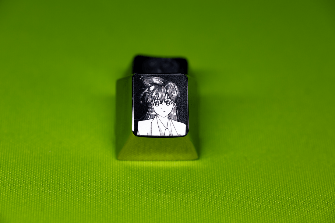Detective Conan, Anita Hailey, Rachel Moore 1U titanium alloy personalized keycaps, anime game themed metal carved decorative keycaps