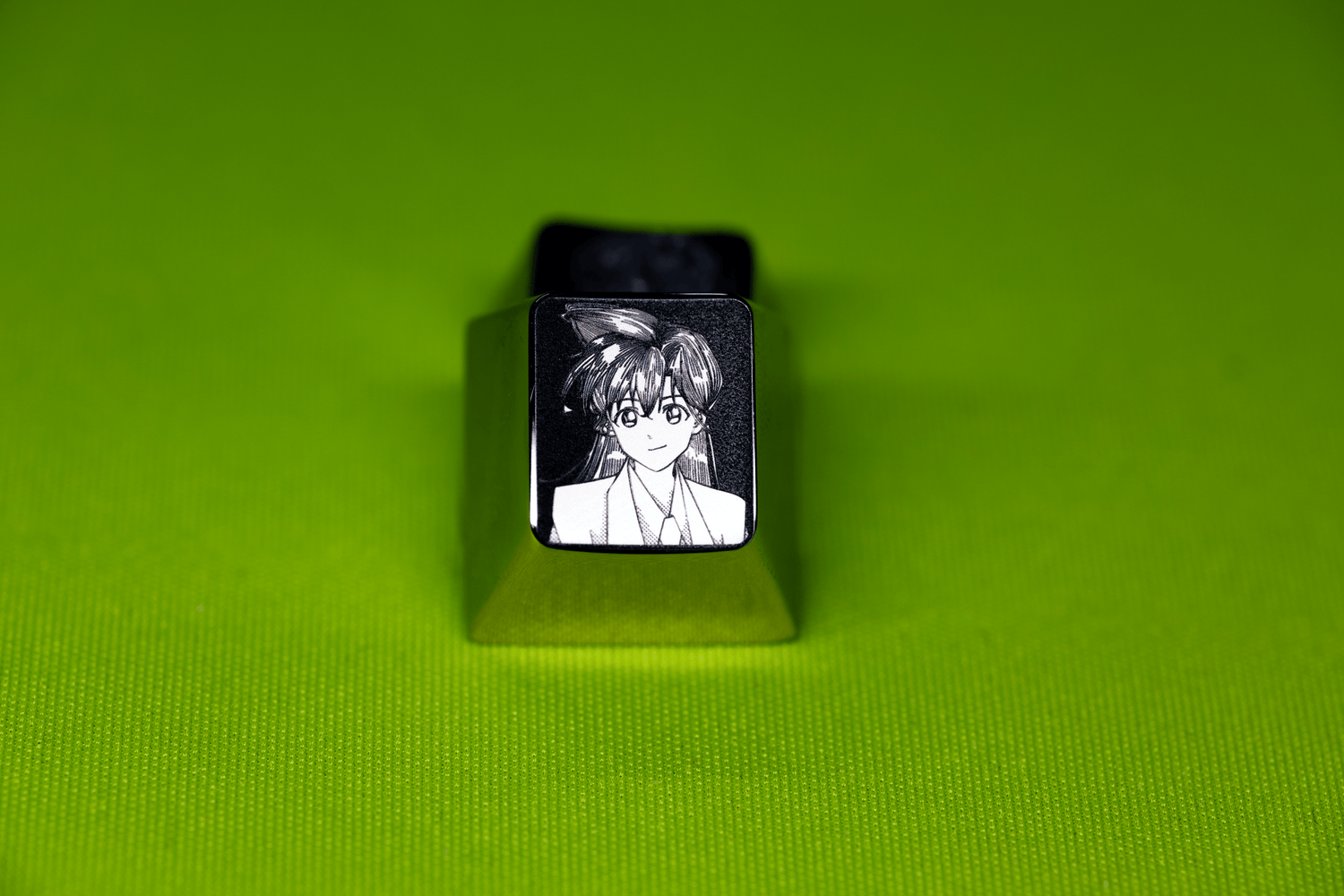 Detective Conan, Anita Hailey, Rachel Moore 1U titanium alloy personalized keycaps, anime game themed metal carved decorative keycaps