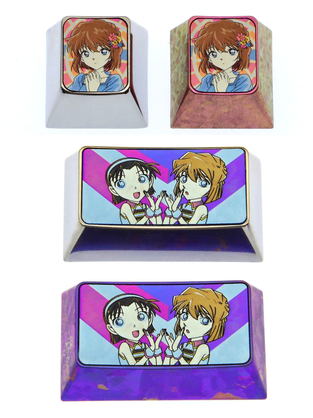 Detective Conan,Anita Hailey、Vi Graythorn, Titanium alloy personalized keycaps, metal decorative keycaps around anime and game characters.