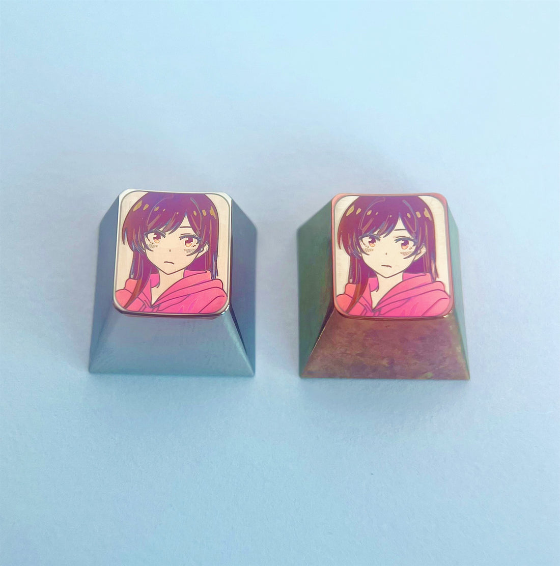 Renting girlfriend Ichinose Chizuru, 1U titanium alloy personalized keycap, metal carved anime character decoration keycap