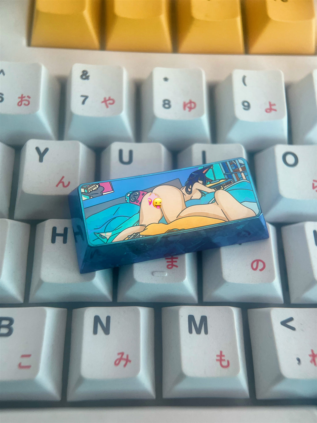 Hoshimi Miyabi, 2.25U titanium alloy personalized keycaps, metal decorative keycaps, game character keycaps