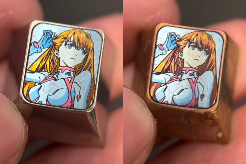 EVA, Asuka, 1U secondary creation titanium alloy personalized keycaps, mechanical keyboard keycaps around anime and game characters