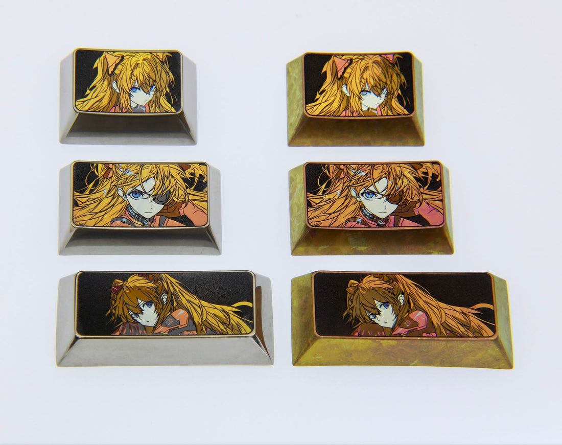EVA， Asuka, titanium alloy TAB, CAPS, SHIFT, personalized keycap combination, anime character peripheral keycap series