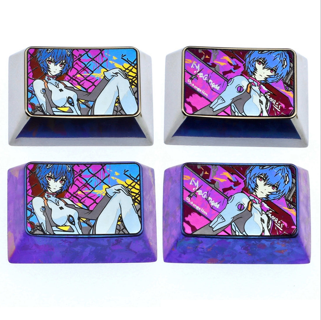EVA, Ayanami Rei, 1.5U titanium alloy personalized keycaps, metal decorative keycaps, customized keycaps for anime and game characters&