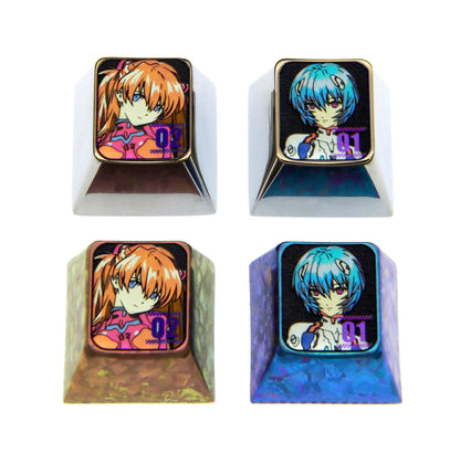 EVA， Number key series 1U titanium alloy personalized keycaps, metal keycaps around anime characters
