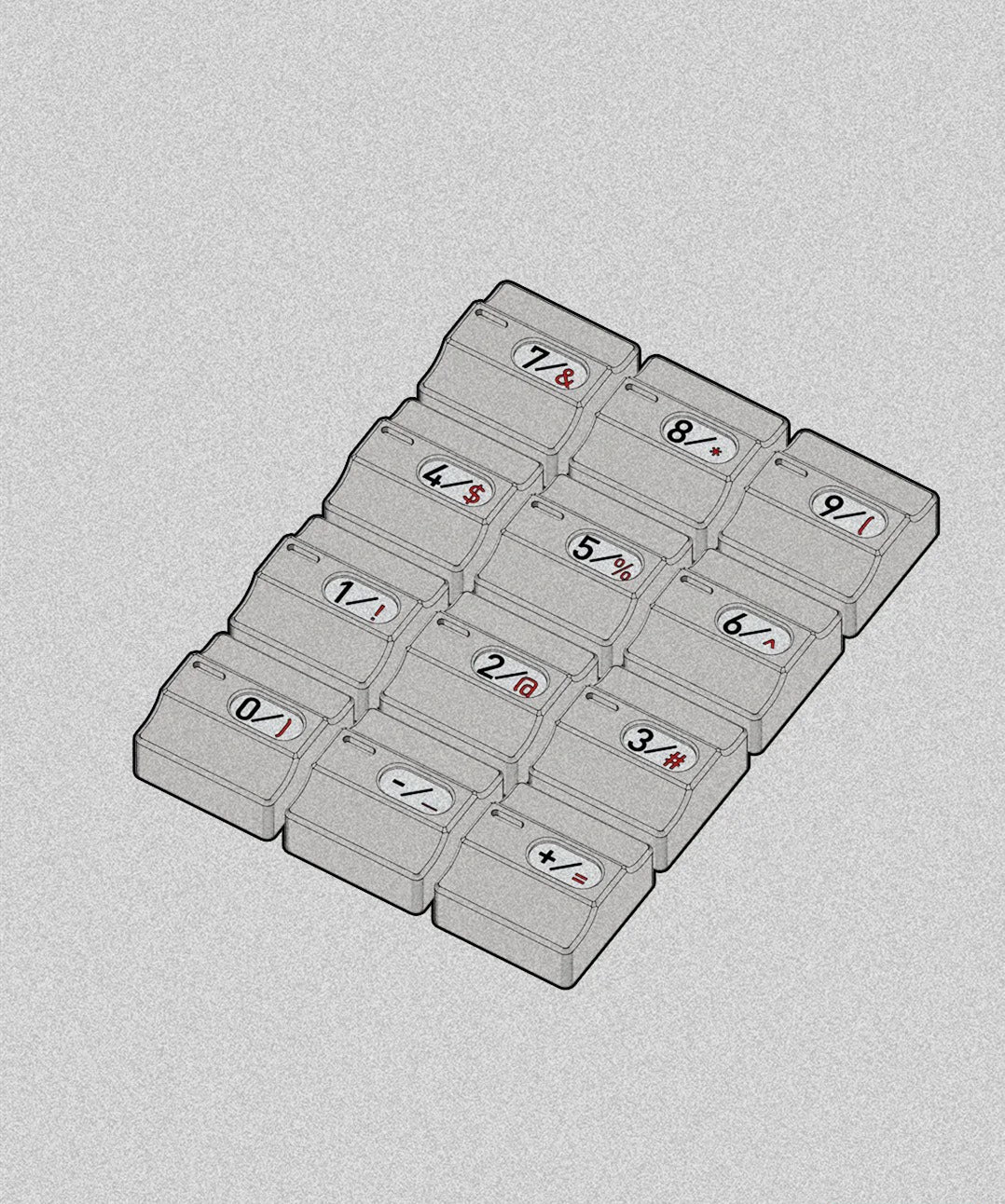 WinMix Capzine NUM-CAPS digital personalized keycap set, aluminum alloy CNC material decorative keycaps