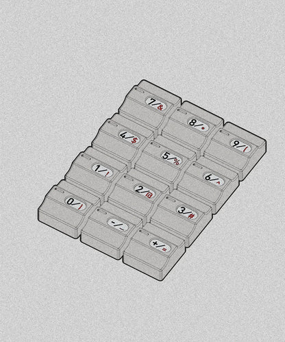 WinMix Capzine NUM-CAPS digital personalized keycap set, aluminum alloy CNC material decorative keycaps