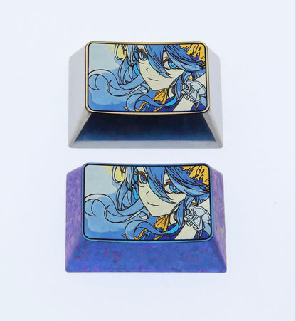 Furina, 1.5U titanium alloy personalized keycaps, metal carved art keycaps for anime and game characters