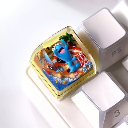 Pok é mon series, Wobbuffet themed design, Crystal Resin Personalized Keycaps, Anime Game Culture Creative Resin Keycaps, Mechanical Keyboard Art Decorative Keycaps