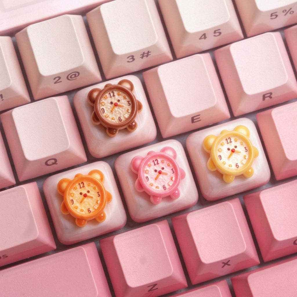 Alarm Bear Personalized Keycap, Cute Cartoon Art Keycap, Personalized Keycap Customization, Handmade Creative Gift