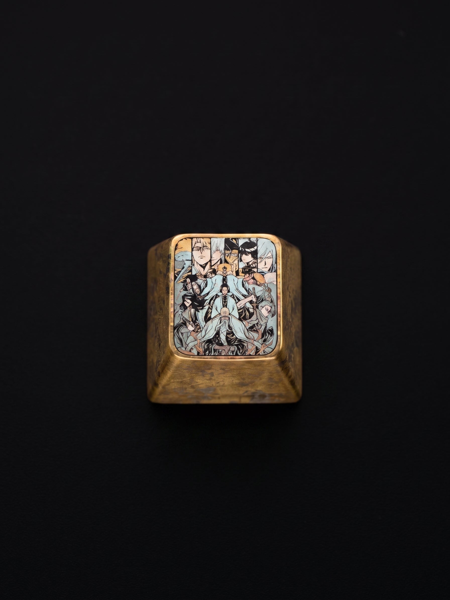 BLEACH,  ‌Gotei 13‌，1 U titanium alloy metal personalized keycaps, anime oil painting cultural creative keycaps, mechanical keyboard artistic decorative keycaps