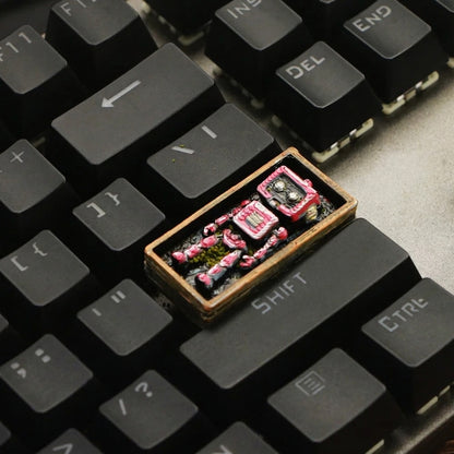 Robot Tomb, Resin 3D Printer, Apocalypse Style Personalized Keycaps, Mechanical Keyboard Creative Decorative Keycaps
