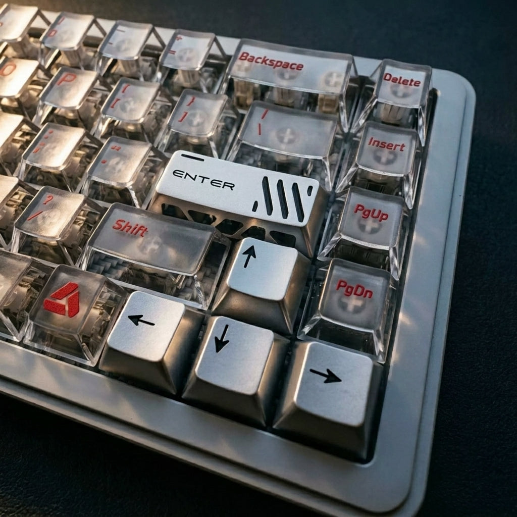 Aluminum alloy hollow design, anodized corrosion-resistant, WASD/directional keys, mechanical keyboard metal replacement set, keyboard decorative keycaps
