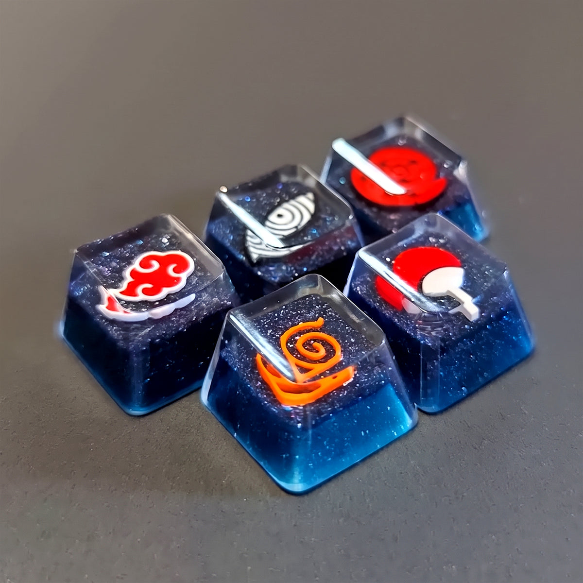 NARUTO theme, NARUTO symbol/ logo，crystal resin personalized keycaps, game culture creative keycaps, Mechanical keyboard decorative keycaps