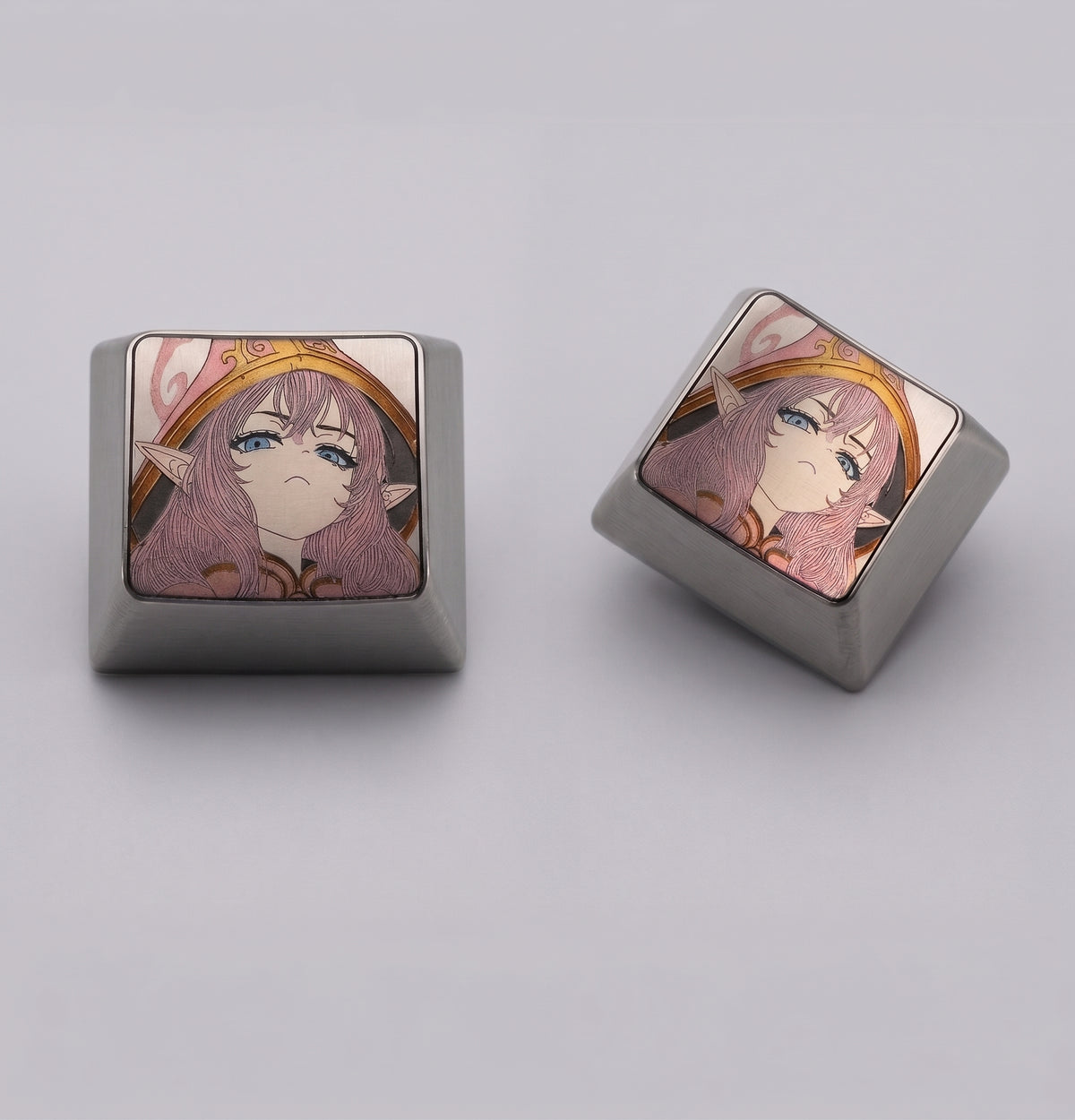 League of Legends the Fae Sorceress 1.25 U titanium alloy metal personalized keycaps, anime and game character peripheral products, decorative keycaps.