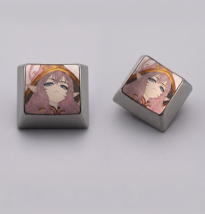 League of Legends the Fae Sorceress 1.25 U titanium alloy metal personalized keycaps, anime and game character peripheral products, decorative keycaps.
