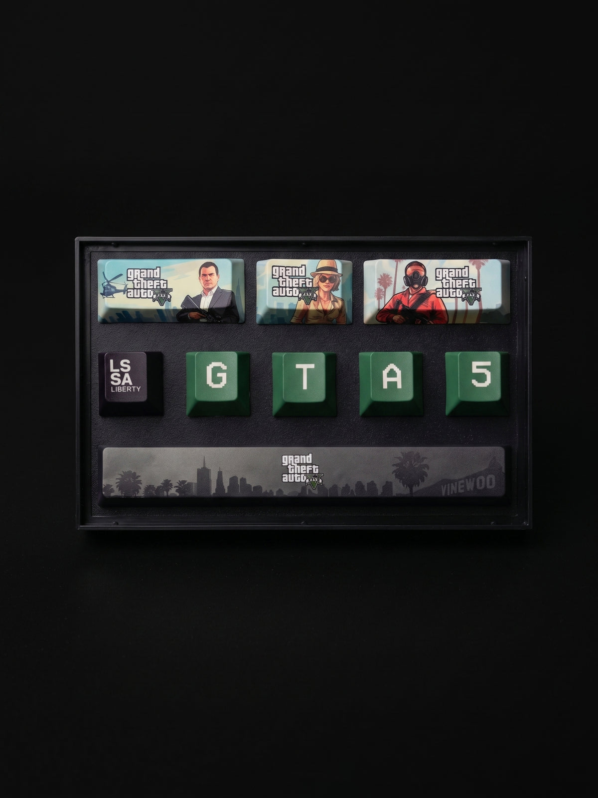 GTA5 Theme PBT Customized Keycaps 9-Key Customized Keycaps Compatible with Mechanical Keyboard Keycaps Original Height Replacement Keycaps